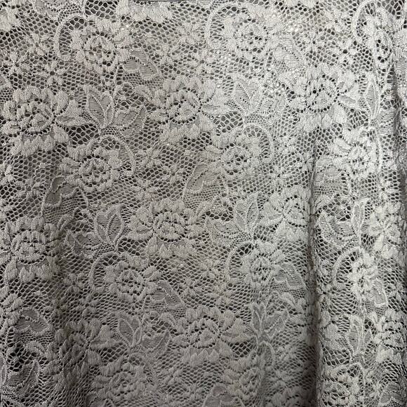Torrid Gray Floral Lace Short Sleeve Top Boho Festival Fairy Size 3X Stretch - Picture 5 of 8